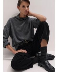 ME+EM - Cashmere High Neck Relaxed Jumper Mid Melange - Lyst