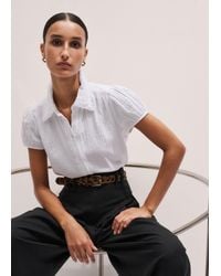 ME+EM - Cheesecloth Cap-Sleeve Blouse - Lyst