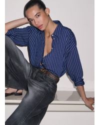 ME+EM - Boxy Three Quarter Sleeve Striped Shirt - Lyst