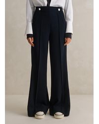 ME+EM - Textured High-waisted Wide-leg Trouser - Lyst