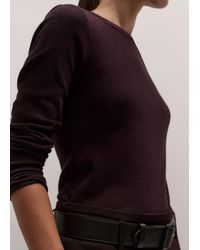 ME+EM - Ultimate Rib Long Sleeve Top Port Melange - Lyst