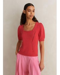 ME+EM - Chunky Cotton Fashioned Square Neck Tee - Lyst