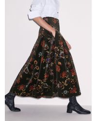ME+EM - Velvet Floral Garden Print Maxi Skirt - Lyst