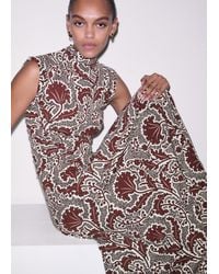 ME+EM - Rising Wildflowers Print Fit And Flare Maxi Dress Cinnamon Multi - Lyst