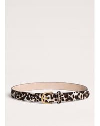 ME+EM - 30Mm Winter Leopard Hair Belt Off-Chocolate - Lyst