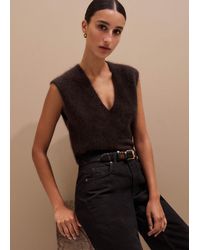 ME+EM - Brushed Cashmere V-Neck Straight Knit Vest - Lyst
