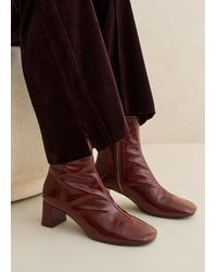 ME+EM - Crinkle Patent Leather Ankle Boot - Lyst