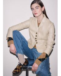 ME+EM - Leather Short Fitted Blazer - Lyst