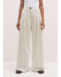 ME+EM - Italian Wool-Blend Pinstripe Double Pleat Wide Leg Trouser - Lyst