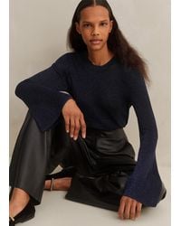 ME+EM - Metallic Flared Sleeve Knitted Top - Lyst