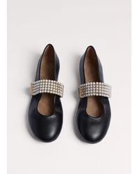 ME+EM - Pearl Trim Round Toe Ballerina - Lyst