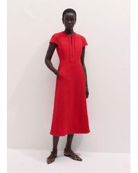 ME+EM - Fringe Detail Fit And Flare Midi Dress Rose Petal - Lyst