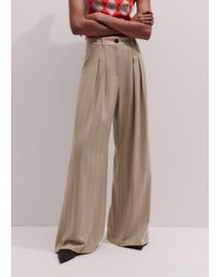 ME+EM - Wide Leg Double Pleat Pinstripe Trouser - Lyst