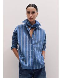 ME+EM - Cotton Relaxed Striped Shirt + Scarf - Lyst
