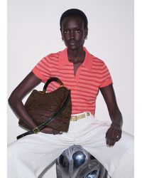 ME+EM - Textured Stripe Straight Polo Tee - Lyst