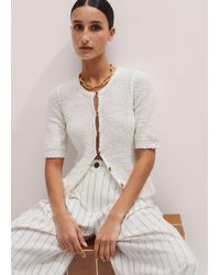 ME+EM - Bouclé Buttoned Tee - Lyst