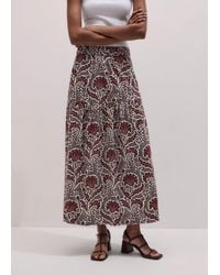 ME+EM - Rising Wildflowers Print Tiered Maxi Skirt Cinnamon Multi - Lyst