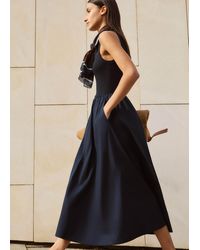 ME+EM - Button-Front Mixed Media Maxi Dress - Lyst