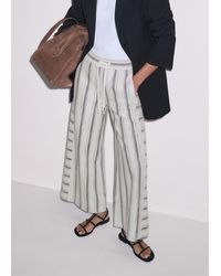 ME+EM - Textured Stripe Cropped Track Pant - Lyst