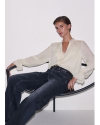 ME+EM - Silk Pleated Lace Trim Blouse + Cami - Lyst