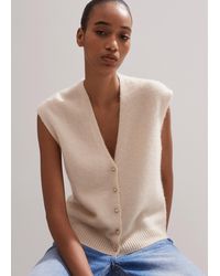 ME+EM - Boiled Cashmere V-neck Relaxed Pearl Button Vest - Lyst