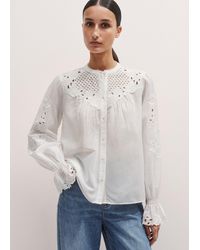 ME+EM - Cotton Voile Floral Embroidery Blouse - Lyst
