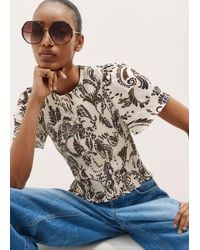 ME+EM - Silhouette Print Smock Top - Lyst