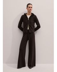 ME+EM - Cashmere Wide Leg Knit Trousers Warm Chocolate Melange - Lyst