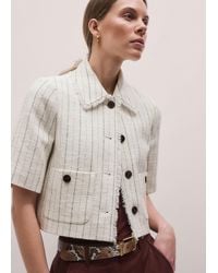 ME+EM - Textured Stripe Cropped Jacket - Lyst