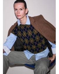 ME+EM - Cashmere Argyle Knit Baby Tee Multi - Lyst