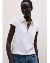 ME+EM - Cap Sleeve Polo Shirt - Lyst