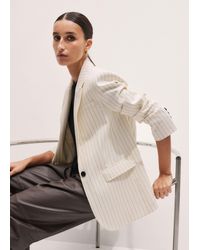 ME+EM - Sharp Shoulder Pinstripe Blazer - Lyst