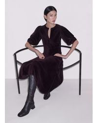 ME+EM - Cord Velour Handkerchief Hem Midi Dress - Lyst
