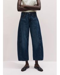 ME+EM - Cropped Exaggerated Tapered Jean Authentic Dark Wash - Lyst