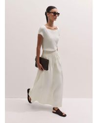 ME+EM - Knit Mixed Media Fit And Flare Maxi Dress - Lyst