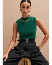 ME+EM - Brushed Cashmere High Neck Slim Knit Vest - Lyst