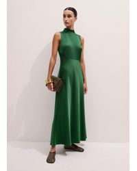 ME+EM Fluid Crepe Elegant Midi Dress in Green | Lyst