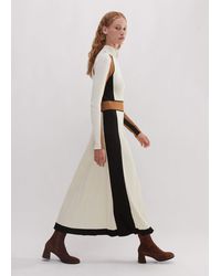 ME+EM - Contrast Panel Fit And Flare Maxi Dress Multi - Lyst