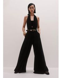 ME+EM - Fluid Velour Halterneck Jumpsuit - Lyst