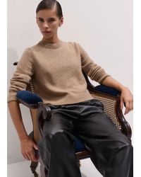 ME+EM - Cashmere Crew Neck Crop Jumper Camel Melange - Lyst