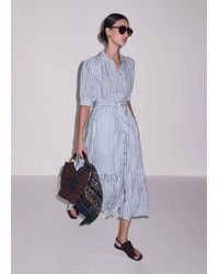 ME+EM - Cheesecloth Stripe Midi Shirt Dress + Belt - Lyst