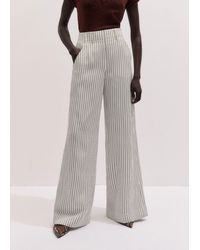 ME+EM - High Waist Wide-Leg Trouser Ivory-Cinnamon - Lyst