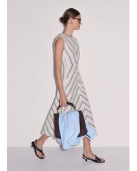 ME+EM - Textured Stripe Fit And Flare Midi Dress - Lyst