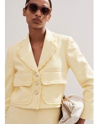 ME+EM - Textured Cotton-blend Crop Jacket - Lyst