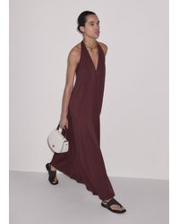 ME+EM - Deep V Halterneck Full Length Dress - Lyst