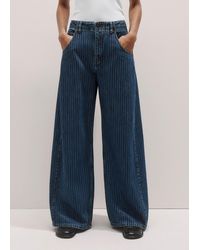 ME+EM - Relaxed Stripe Wide-Leg Jean - Lyst