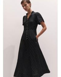 ME+EM - A-Line Polka Dot Feature Button Maxi Dress-Light Cream - Lyst