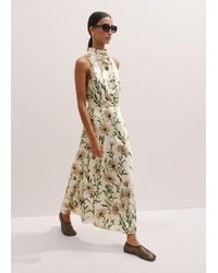 ME+EM - Silk Growing Daisy Print Halterneck Maxi Dress - Lyst