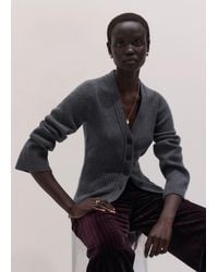 ME+EM - Merino Cashmere Waisted Cardigan Mid Melange - Lyst