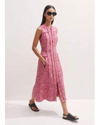 ME+EM - Tweed Zip Front Midi Dress - Lyst